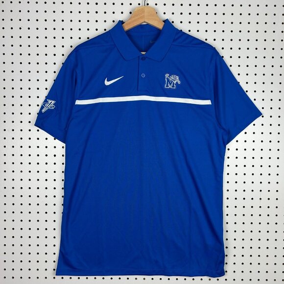 Memphis Tigers Nike Basketball Polo Shirt Medium NWT Hardaway 1 Cent TEAM ISSUED - Picture 1 of 8